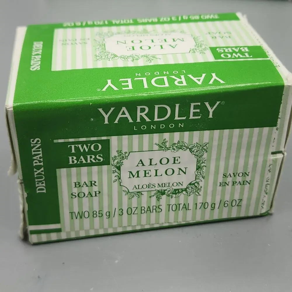 Yardley London ALOE & MELON 2 Soap Bars 3oz RARE Discontinued Bilingual Packagin